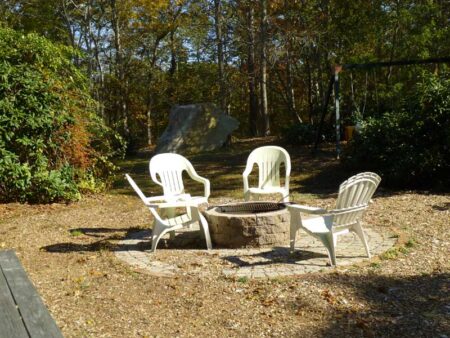 Vacation Rental Property - Bungalow - Orleans Mass., 9 Pond Road - Backyard Firepit back